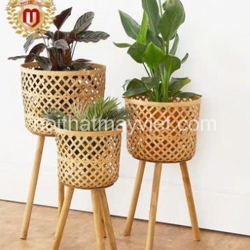 Chậu Trồng Cây Chất Liệu Mây Tre CTC005